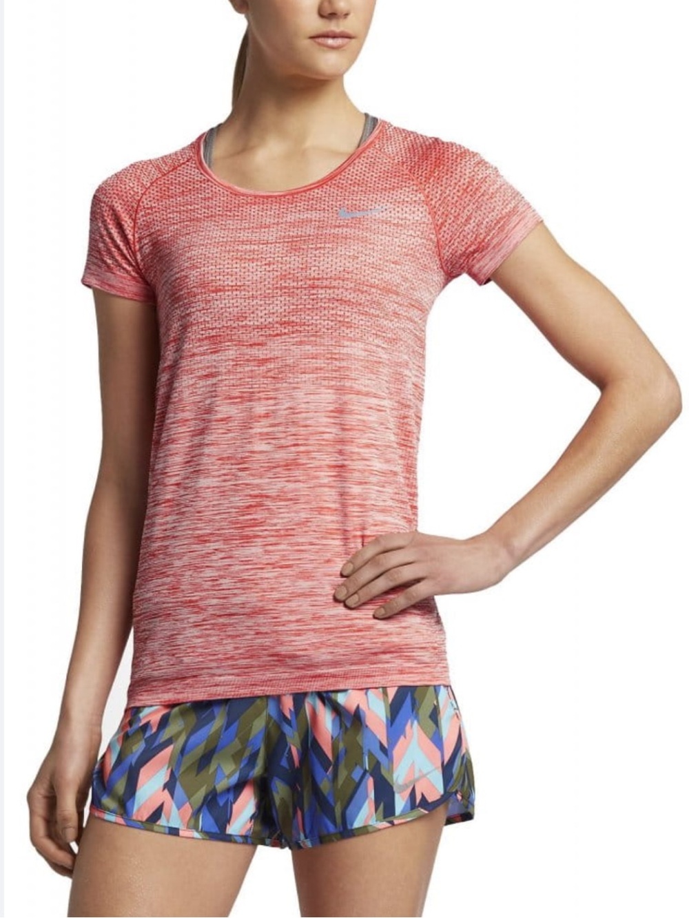 Nike Dri-FIT Coral Heather Running Tee Shirt Women’s Medium